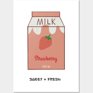 Strawberry milk Posters and Art